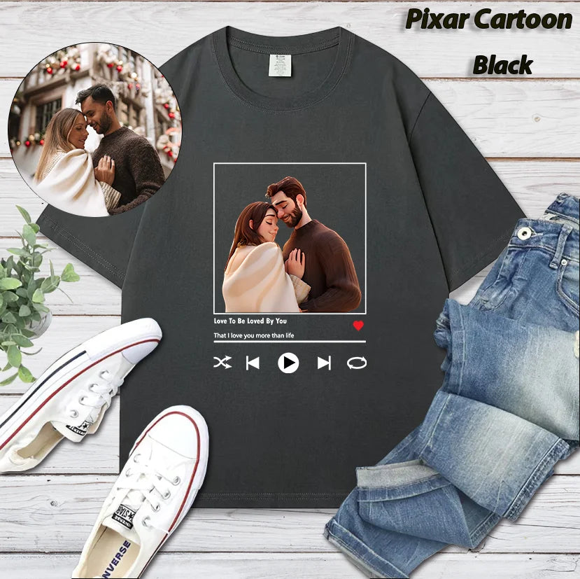 Klamay™ Custom Pixar Portrait Shirt Family Couple Gift