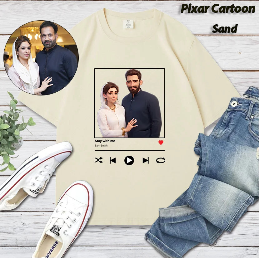 Klamay™ Custom Pixar Portrait Shirt Family Couple Gift