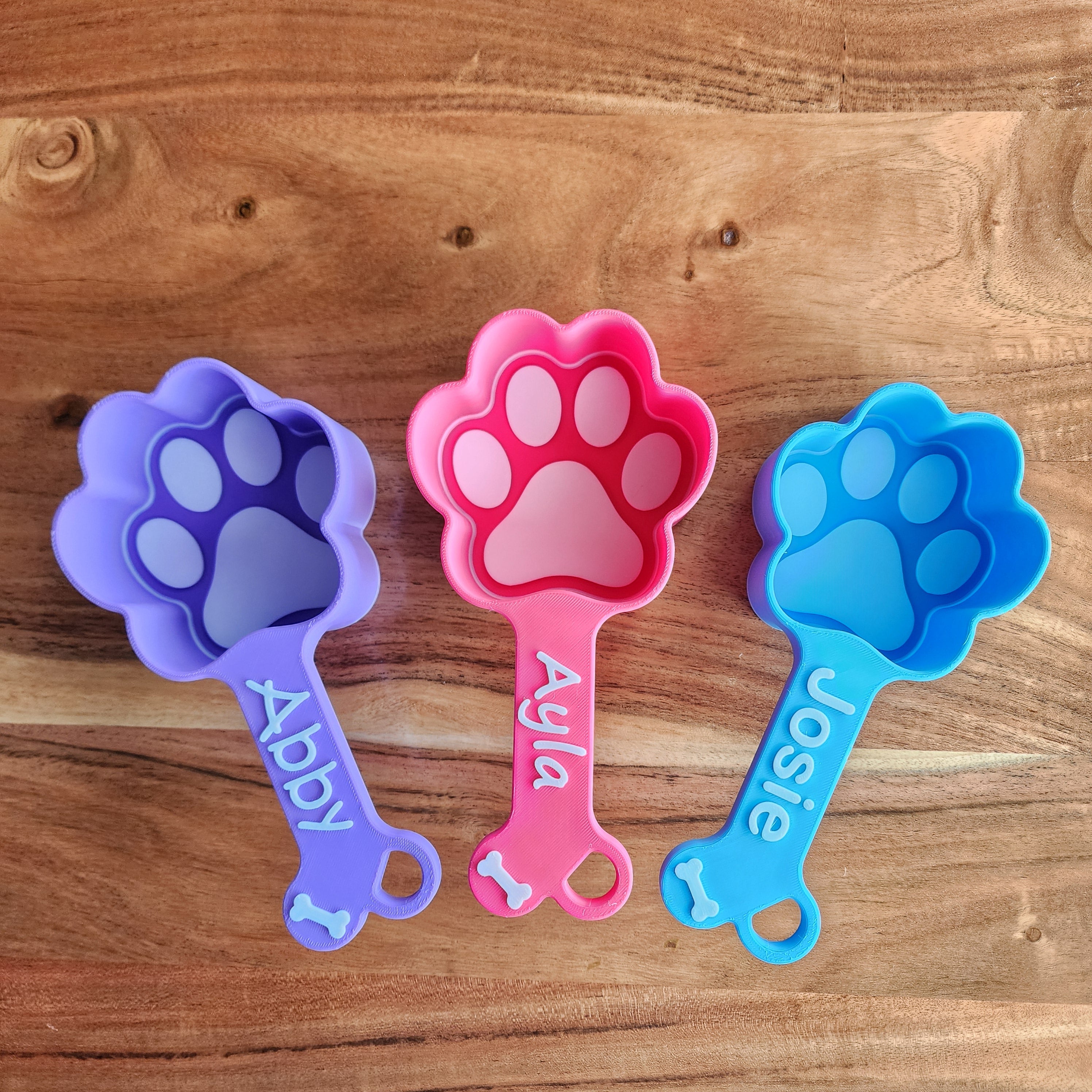 3D Print Personalized Dog Food Scoop, Pet Paw Print Measuring Cup