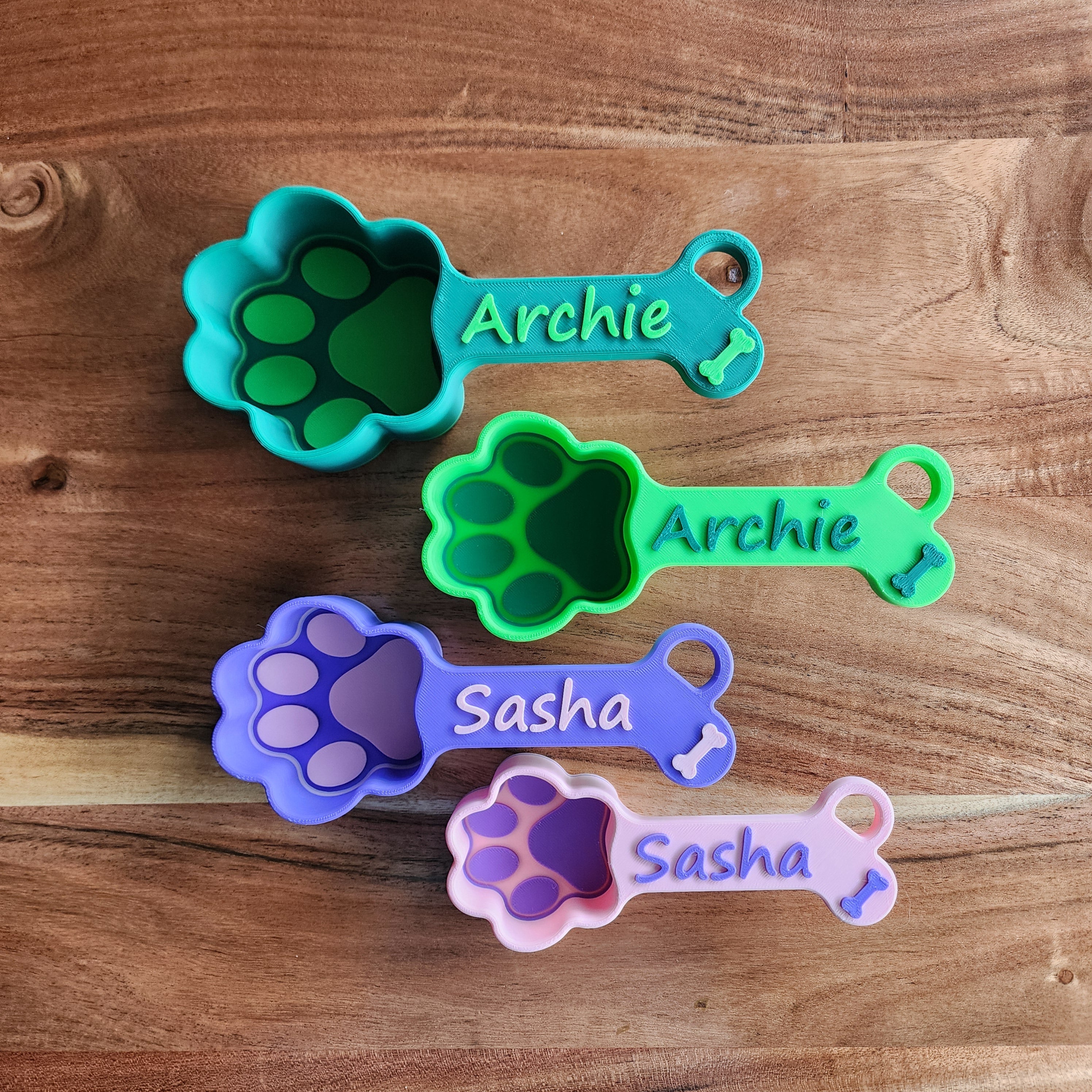 3D Print Personalized Dog Food Scoop, Pet Paw Print Measuring Cup