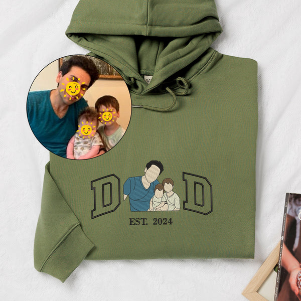 🔥Hot Sale🔥Custom DAD Embroidered Photo Sweatshirt - Gift to Father