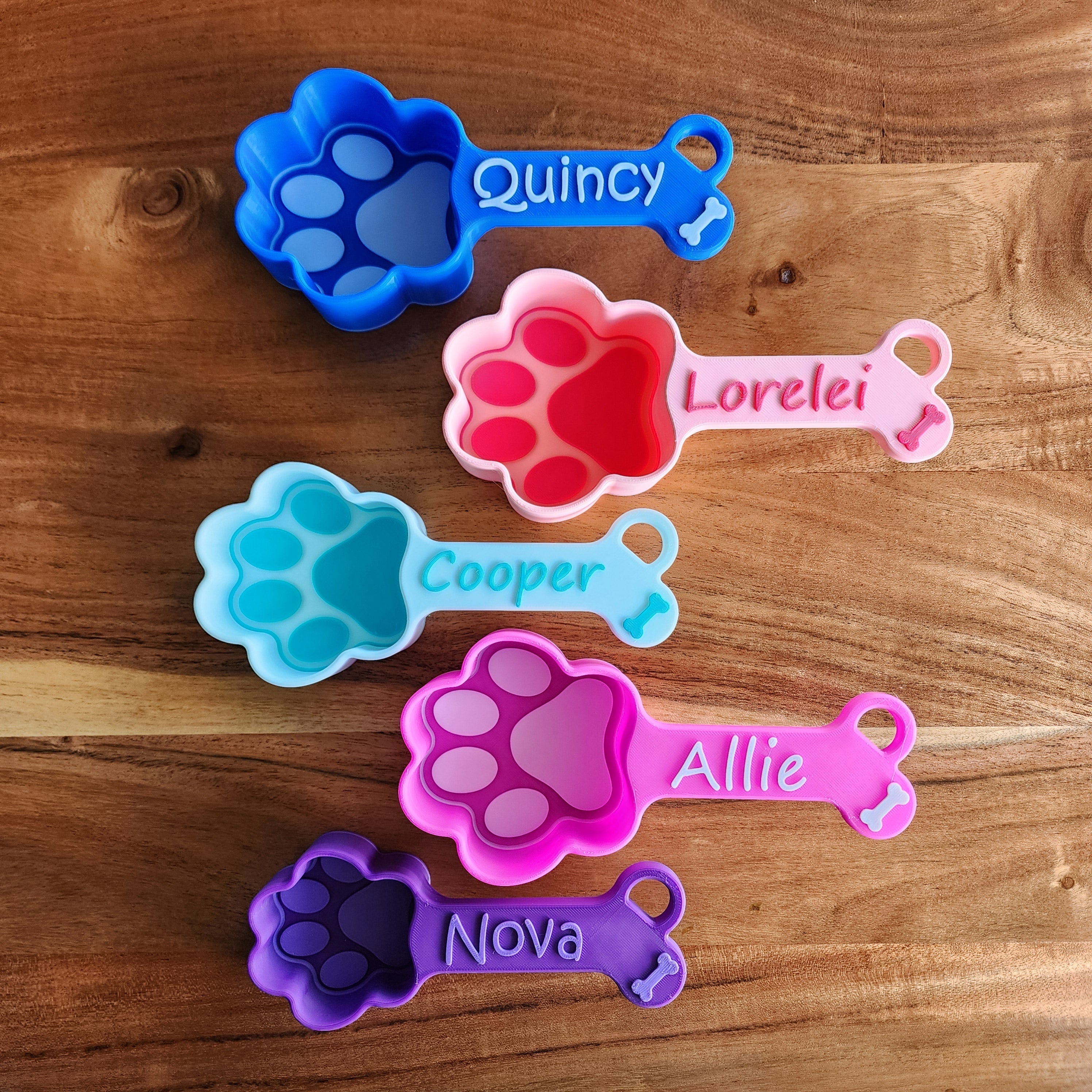 3D Print Personalized Dog Food Scoop, Pet Paw Print Measuring Cup