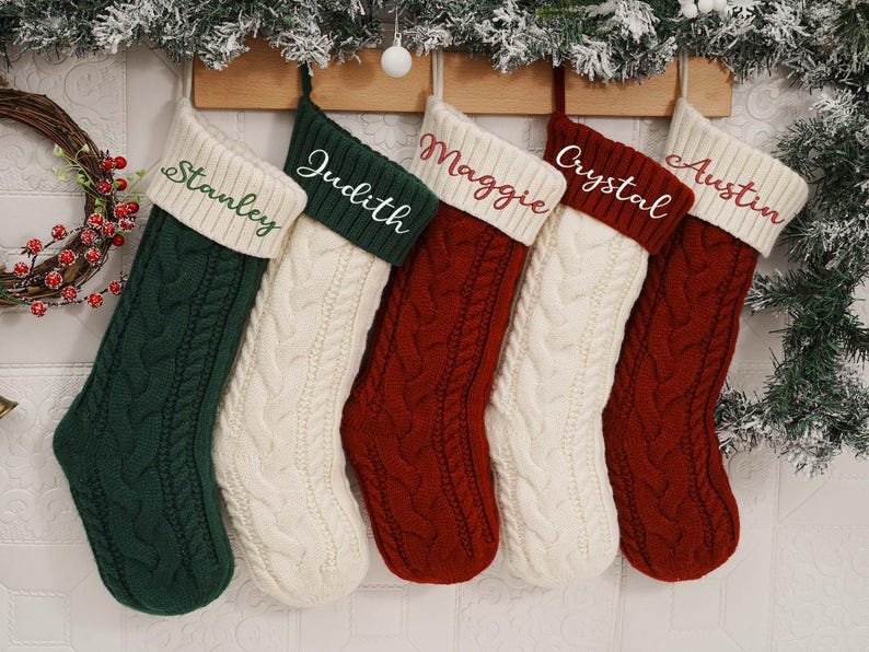 Personalized Embroidered Family Name Christmas Stockings