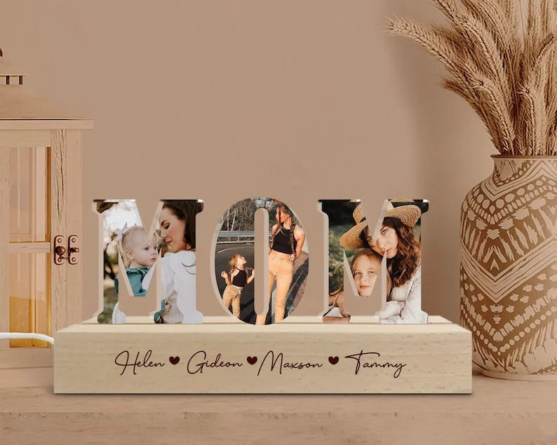 Personalized Photo Night Light, Gift for Mom, 3D Photo Night Lamp, Mom Birthday Gifts