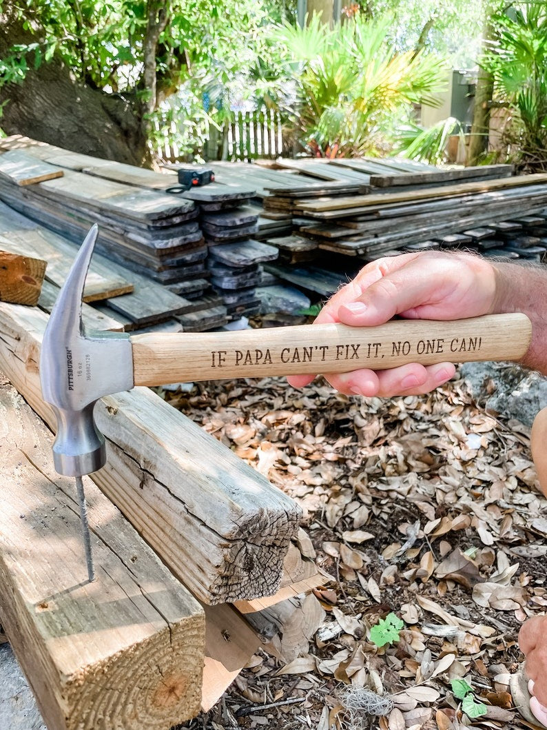 Tape Measure Hammer Set Personalized for Papa