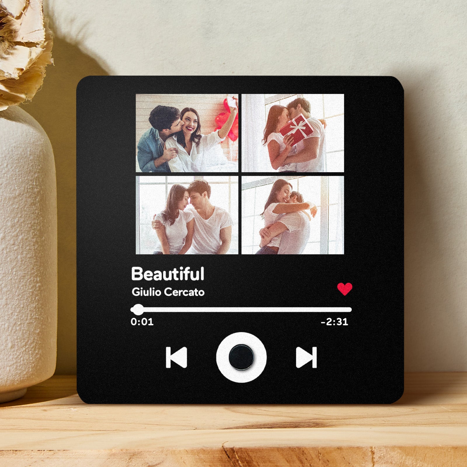 Personalized Custom Photo Music Fridge Magnet Can Play Songs and Adjust Volume, Gifts for Her