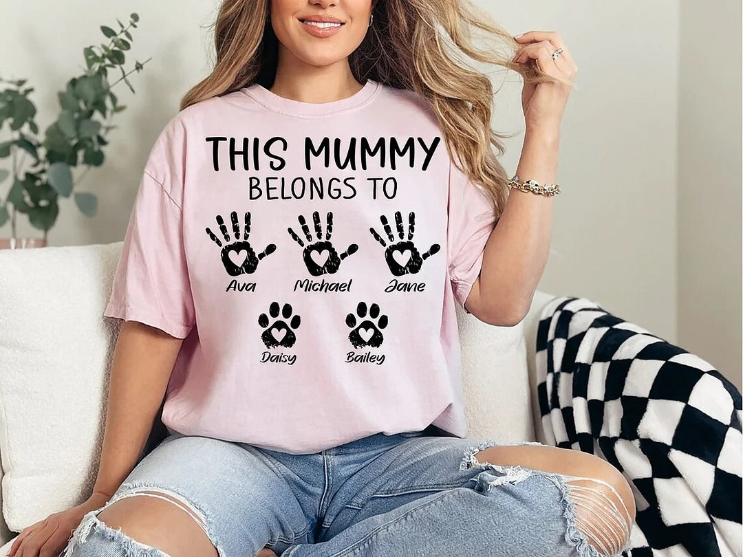 This Mummy Belongs To Custom Shirt, Custom Mama Sweatshirt, Mothers Day Shirt, Personalised Gift For Mom, Mothers Day Gift, Presents For Mum