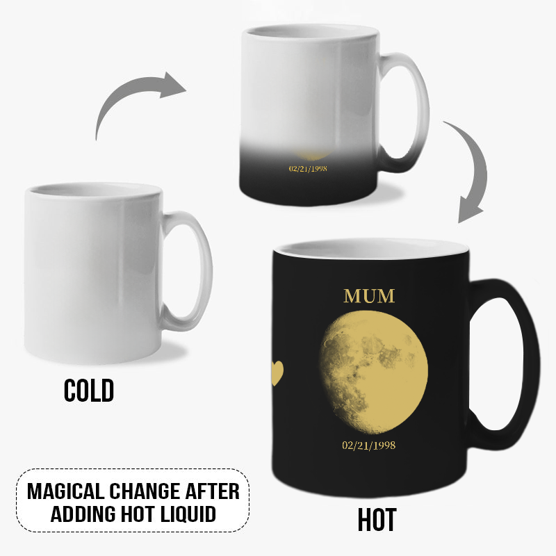 REAL Moon Phase - Color Changing Magic 3D Effect Printed Mug-For Mom,Mother's Day Gift