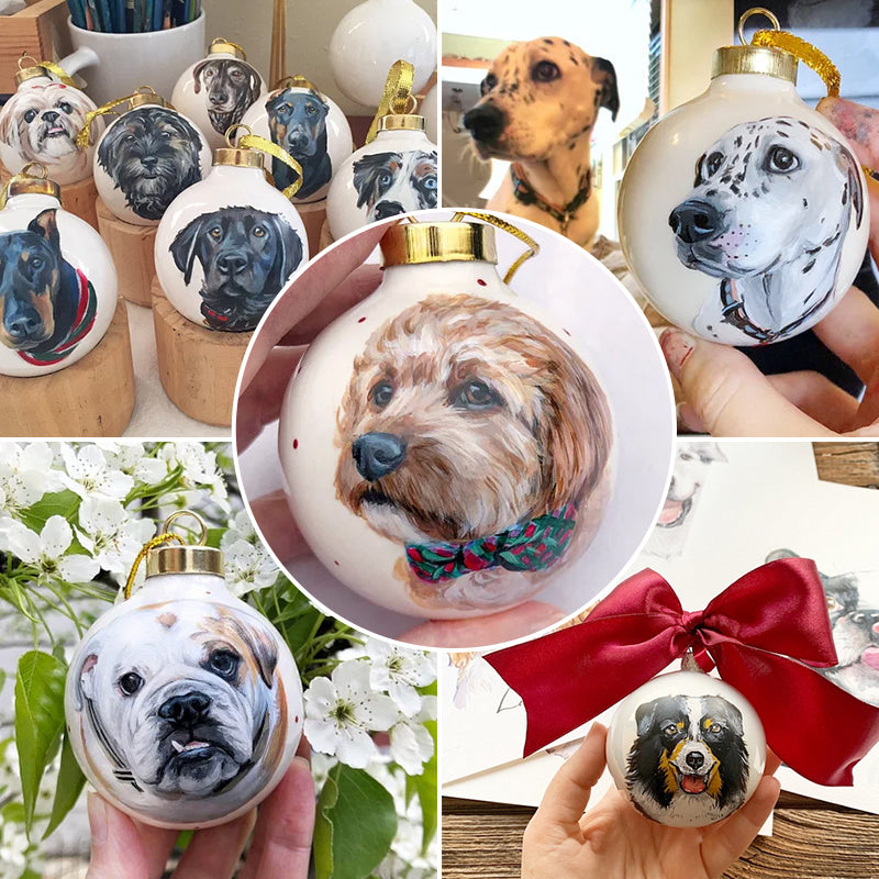 🎄Custom Pet Portrait Ceramic, Hand Painted from Your Photographs, Dog, Cat, Horse, Personalized Gift, Christmas Gift