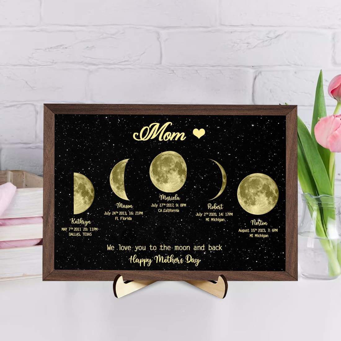 🌔Custom Moon Phase Frame Night Sky Print Family Gift