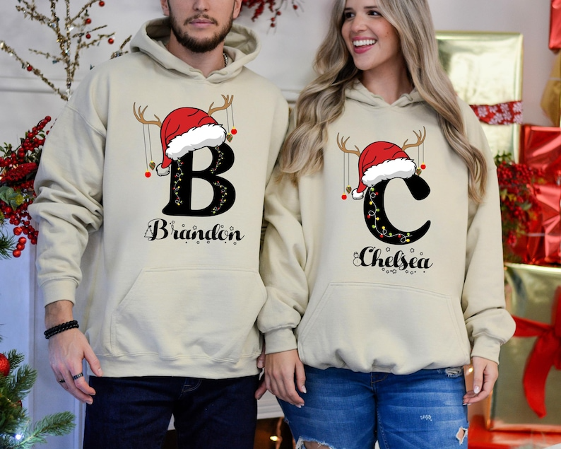 Personalized Monogrammed Family Christmas Name Sweatshirt