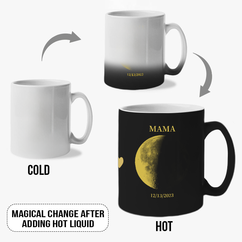 REAL Moon Phase - Color Changing Magic 3D Effect Printed Mug-For Mom,Mother's Day Gift