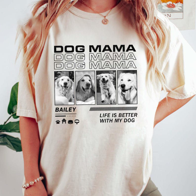 Custom Comfort Color Pet Photo Shirt, Dog Mom Shirt