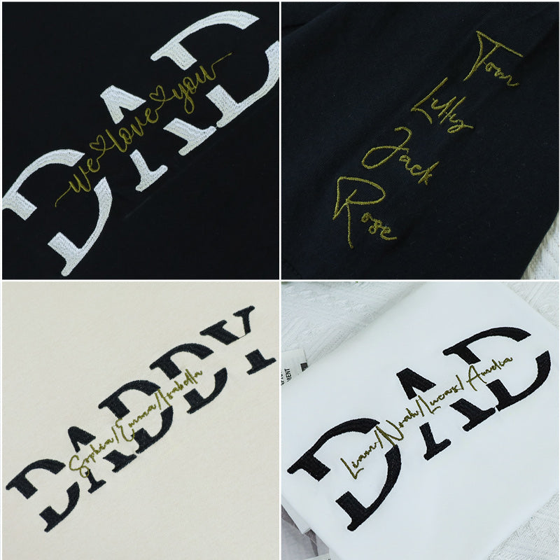 Dad Embroidery Hoodie Personalized, Father T-Shirt Gift, Cool Dad Sweatshirt