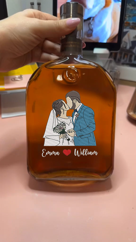 His & Hers Custom Couple Whiskey Bottles