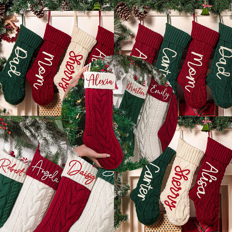 Personalized Embroidered Family Name Christmas Stockings