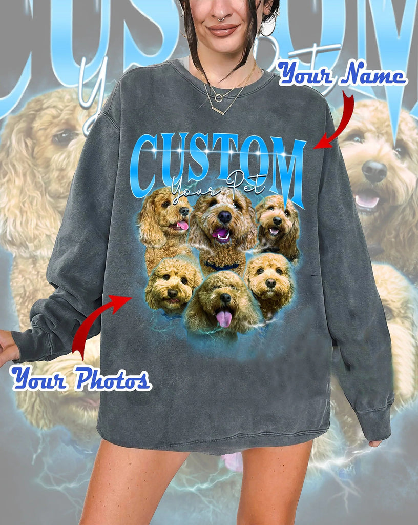 Custom Photo Vintage Tee For Pet Lover T-shirt-Sweatshirt-Hoodie