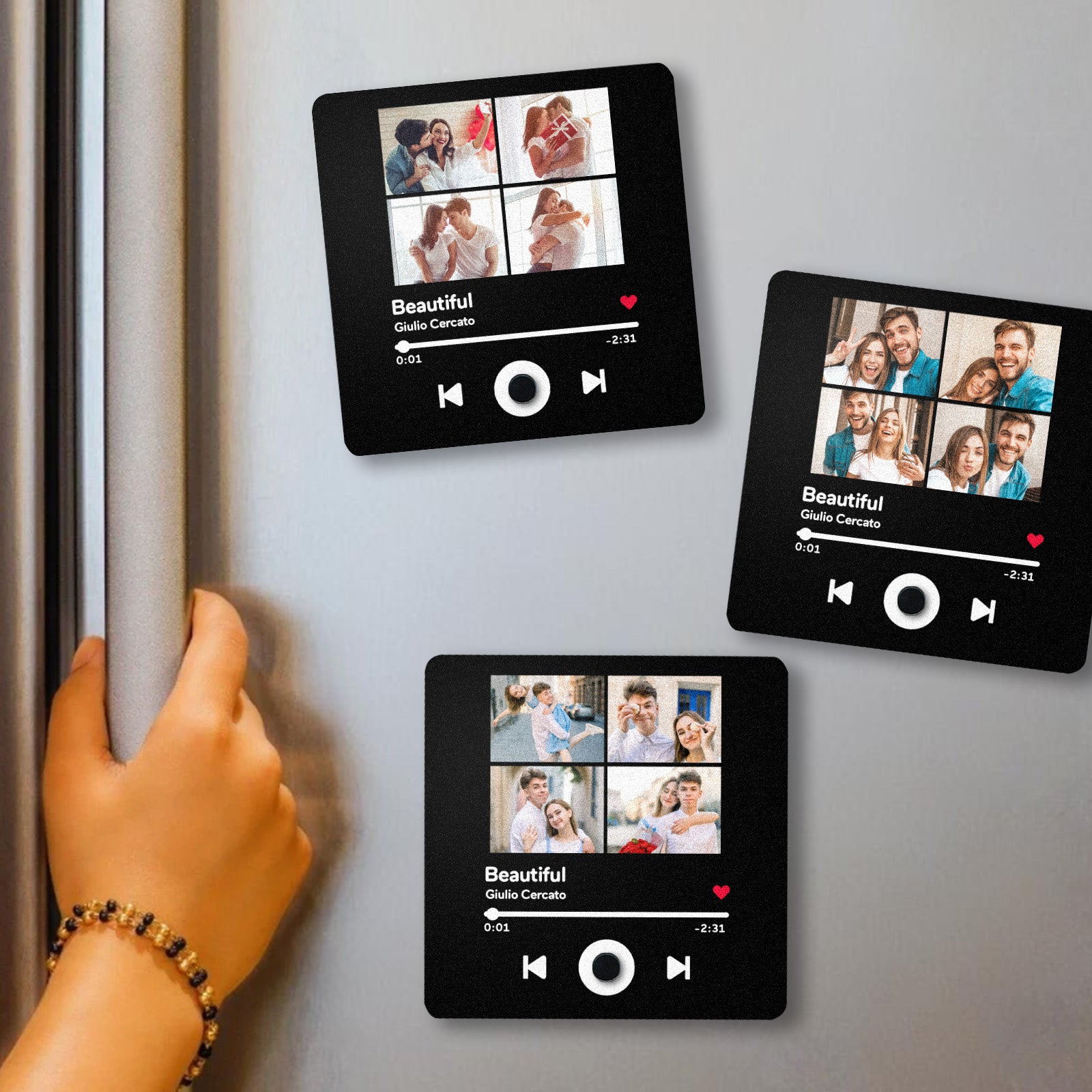 Personalized Custom Photo Music Fridge Magnet Can Play Songs and Adjust Volume, Gifts for Her