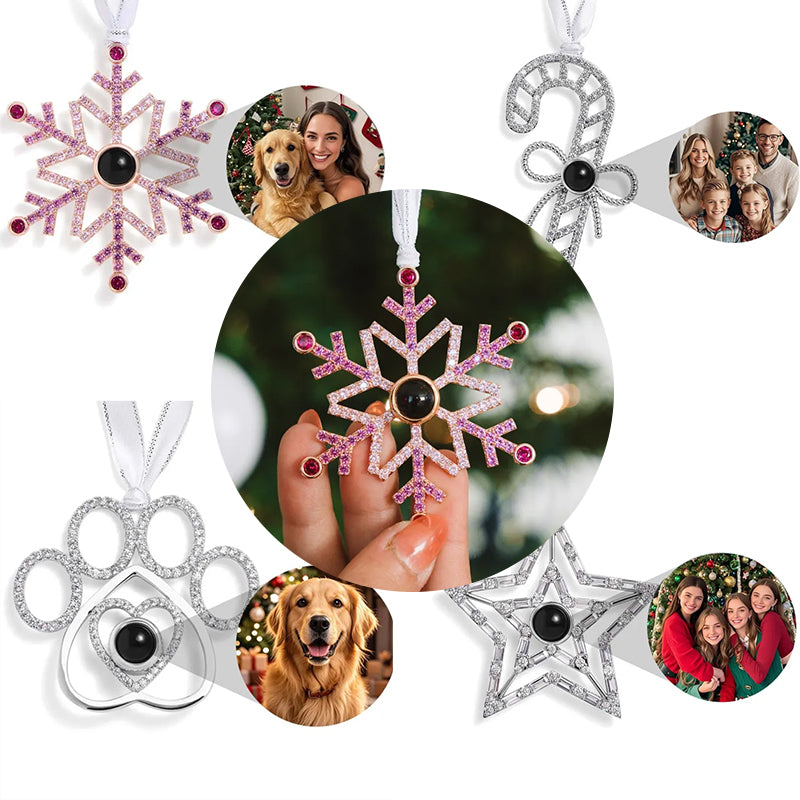 Personalized Pink Snowflake Photo Ornament Christmas Gifts