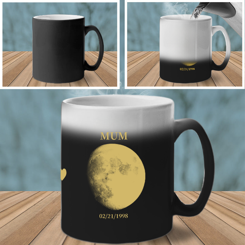 REAL Moon Phase - Color Changing Magic 3D Effect Printed Mug-For Mom,Mother's Day Gift