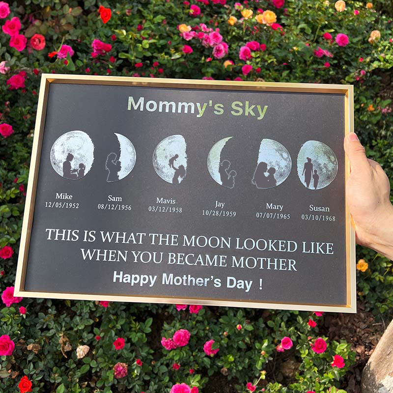 Custom Moon Phase Art Frame Customized Moon Phase with People Silhouette Frame (Customized free)