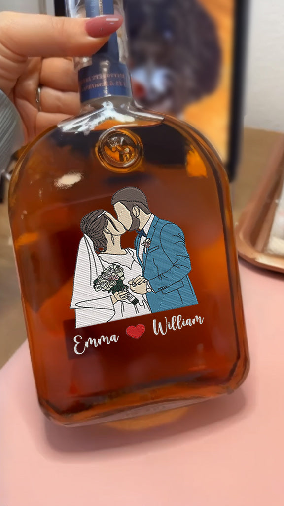 His & Hers Custom Couple Whiskey Bottles