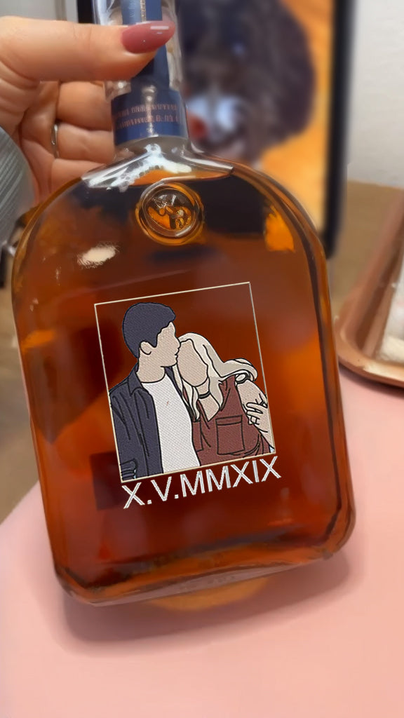 Custom Love Portrait Whiskey Bottles: A Toast to Forever