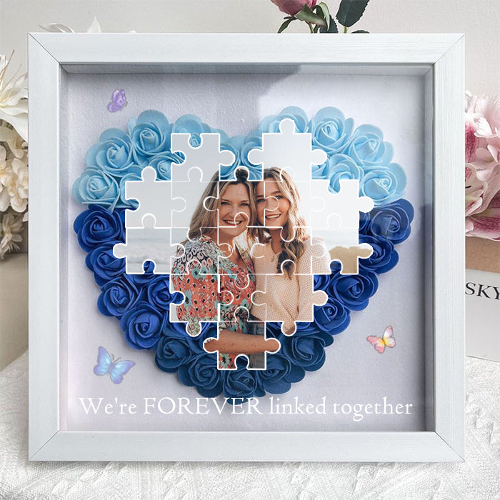 Personalized The Day You Became My Mother Puzzle Photo Flower Shadow Box