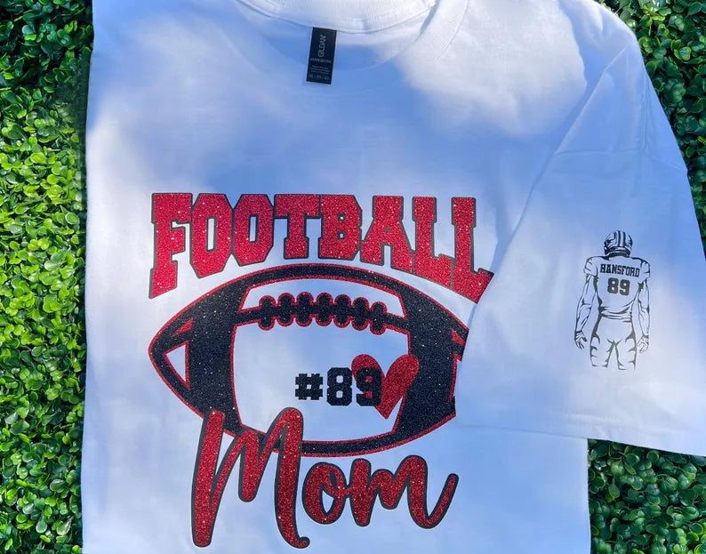 🏈 Shine on Game Day - Football Mom Shirt | School Spirit Tee | Glitter Vinyl Shirt