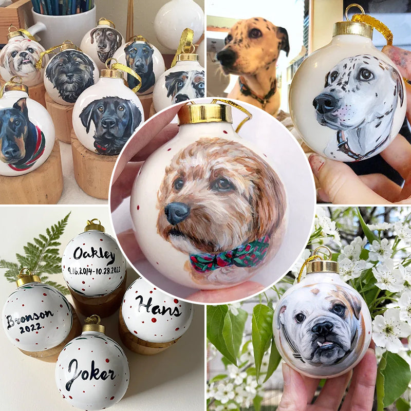 🎄Custom Pet Portrait Ceramic, Hand Painted from Your Photographs, Dog, Cat, Horse, Personalized Gift, Christmas Gift