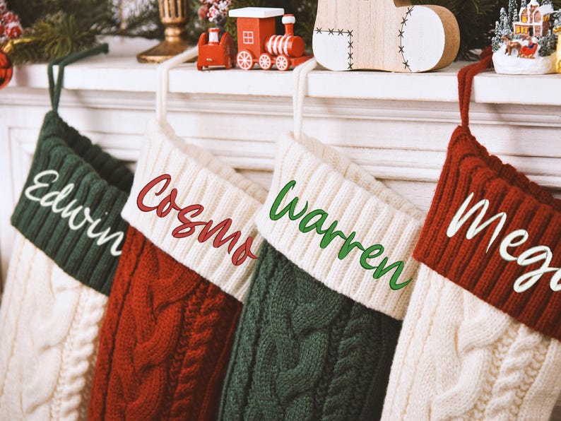 Personalized Embroidered Family Name Christmas Stockings