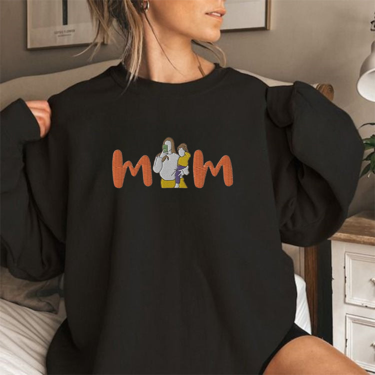 Custom mom sweatshirts with a photo of mom and child