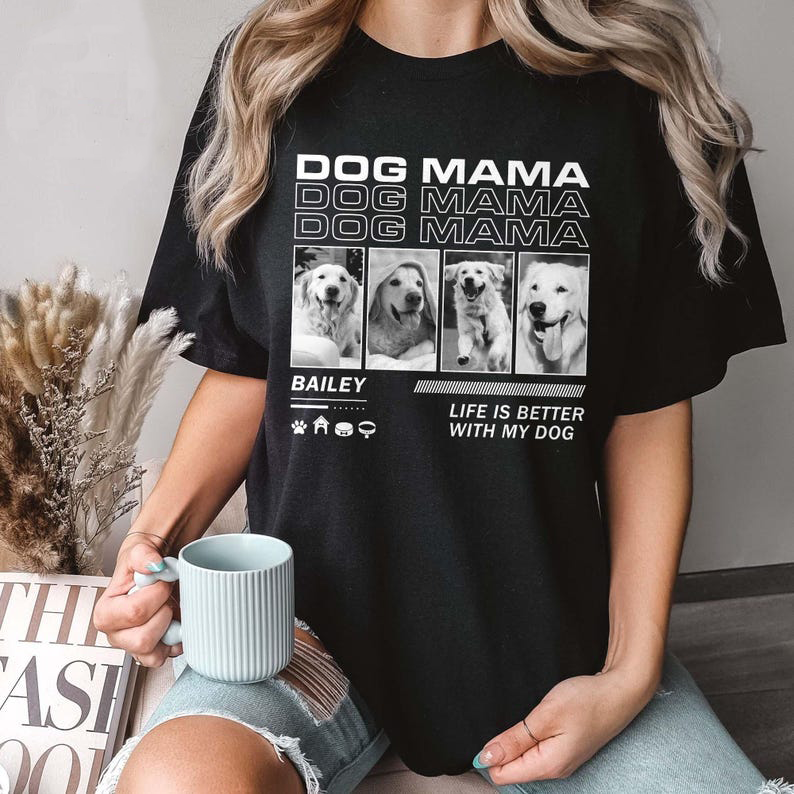 Custom Comfort Color Pet Photo Shirt, Dog Mom Shirt