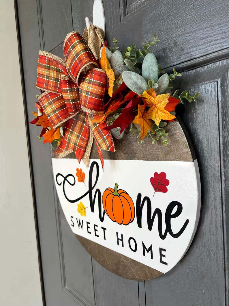 Pumpkin Sweet Home 3D Fall Front Door Decor