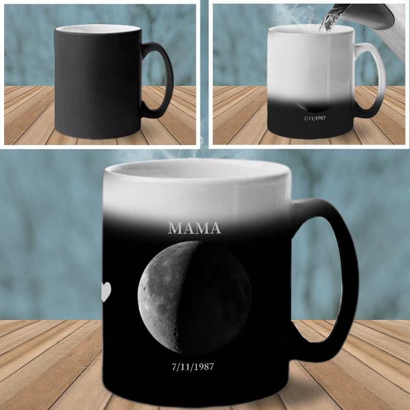 REAL Moon Phase - Color Changing Magic 3D Effect Printed Mug-For Mom,Mother's Day Gift