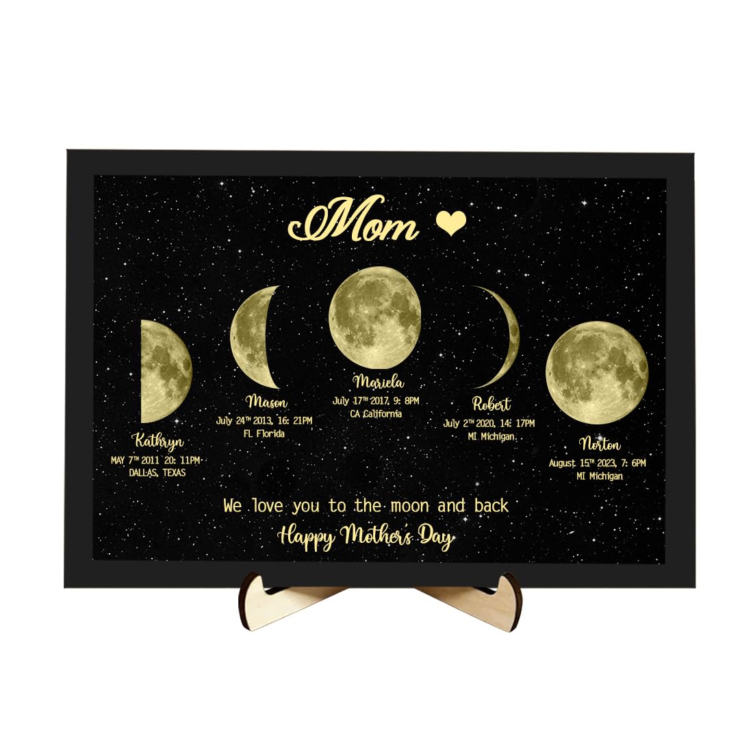 🌔Custom Moon Phase Frame Night Sky Print Family Gift