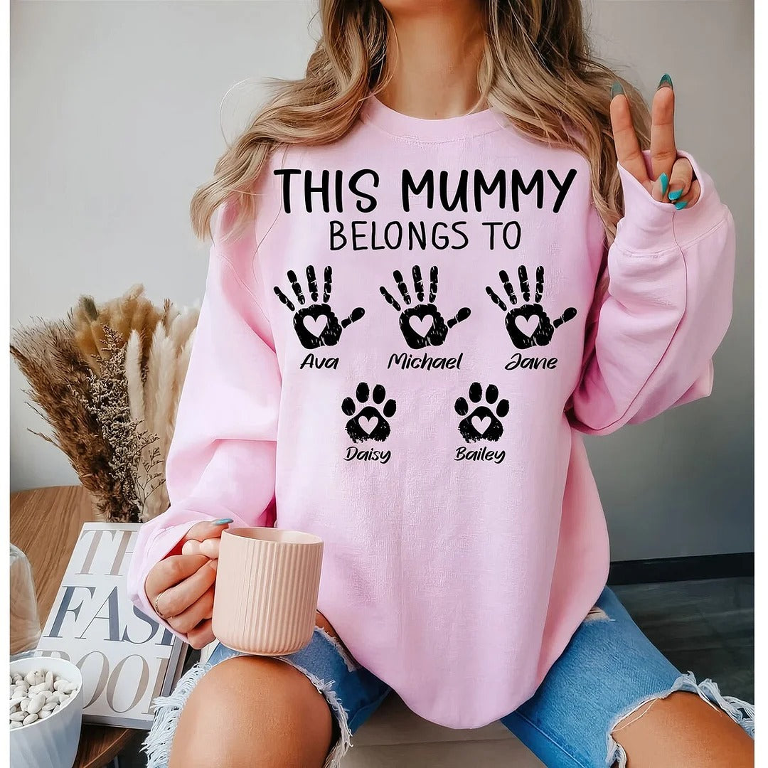 This Mummy Belongs To Custom Shirt, Custom Mama Sweatshirt, Mothers Day Shirt, Personalised Gift For Mom, Mothers Day Gift, Presents For Mum