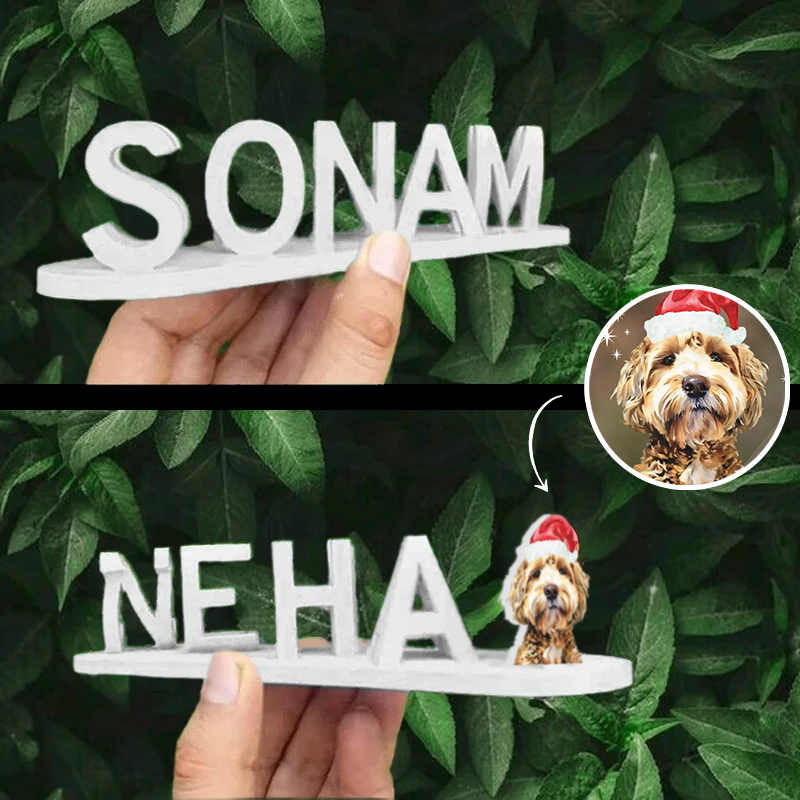 💕 Custom Dual Name Pet 3D Printed as Xmas Gifts, 🐶Gifts for Pet Moms or Dads 🎁