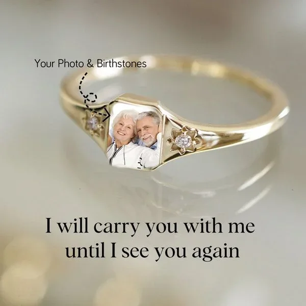 👩❤️👧Mother & Daughter Forever Linked Together Ring-Personalized Birthstone Photo Ring (Customized free)