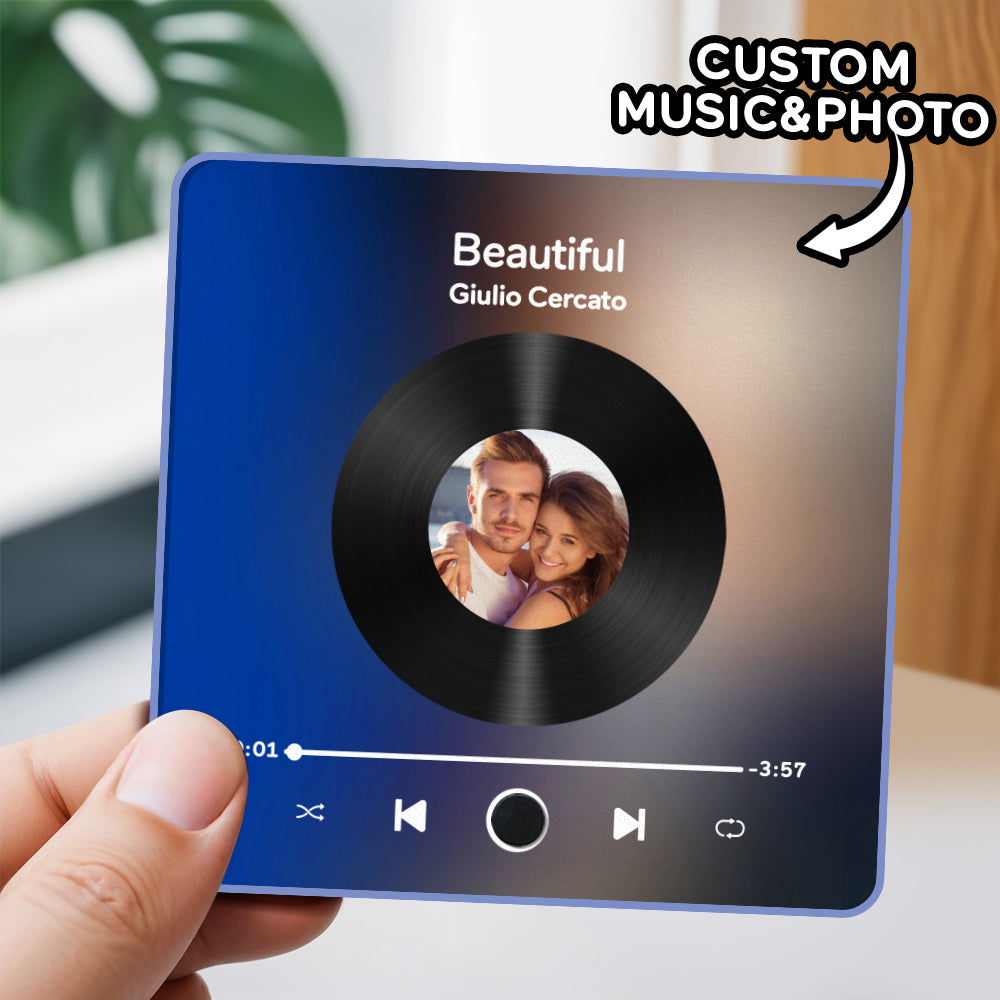 Personalized Custom Photo Music Fridge Magnet Can Play Songs and Adjust Volume, Gifts for Her