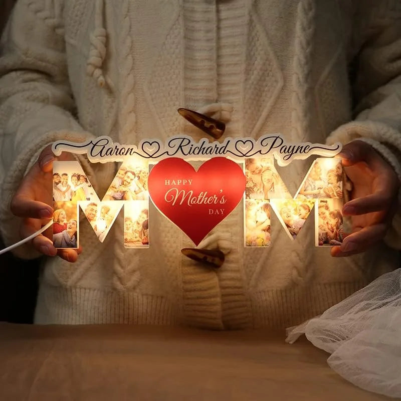 Personalized Photo Letter Night Light Acrylic Lamp Mother's Day Gift (Customized free)