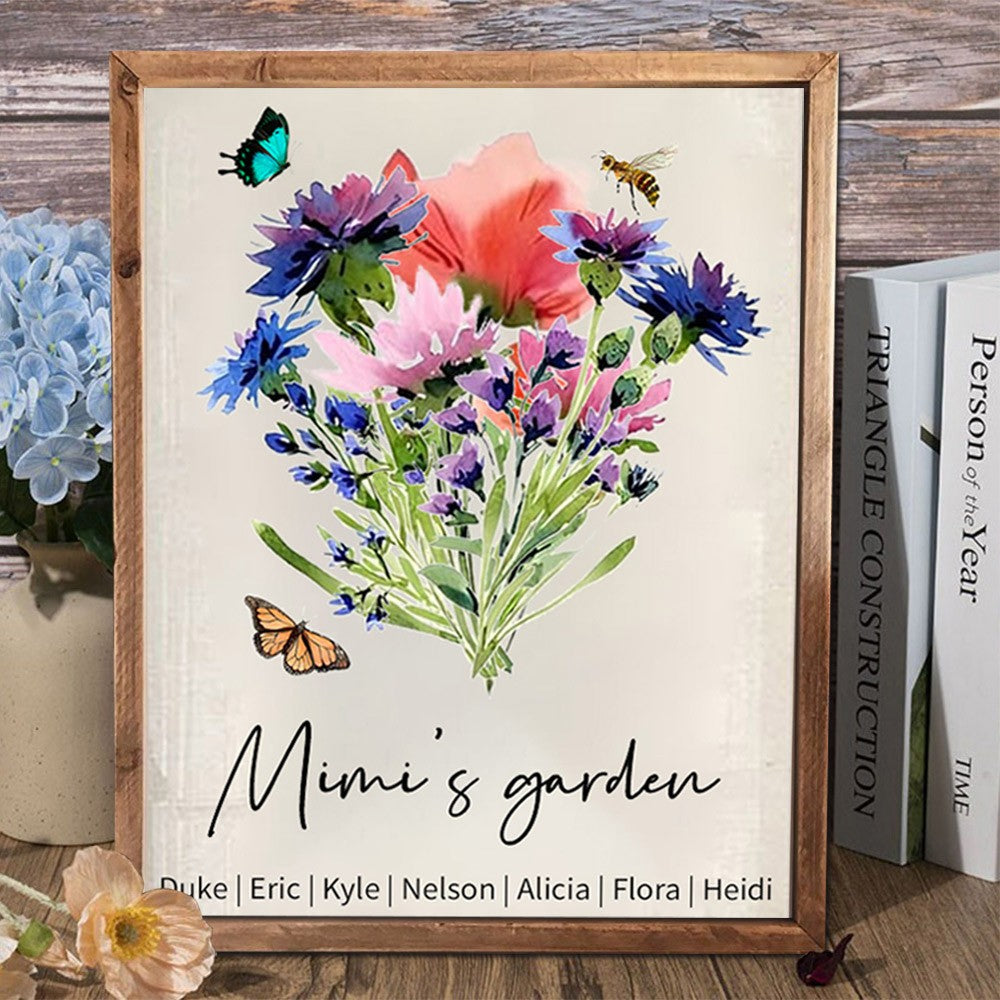 Custom Grandma's Garden Birth Flower Bouquet Art Print Mother's Day Gift