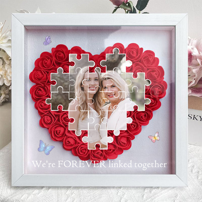 Personalized The Day You Became My Mother Puzzle Photo Flower Shadow Box