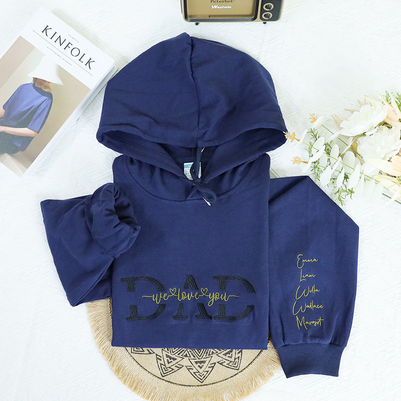 Dad Embroidery Hoodie Personalized, Father T-Shirt Gift, Cool Dad Sweatshirt