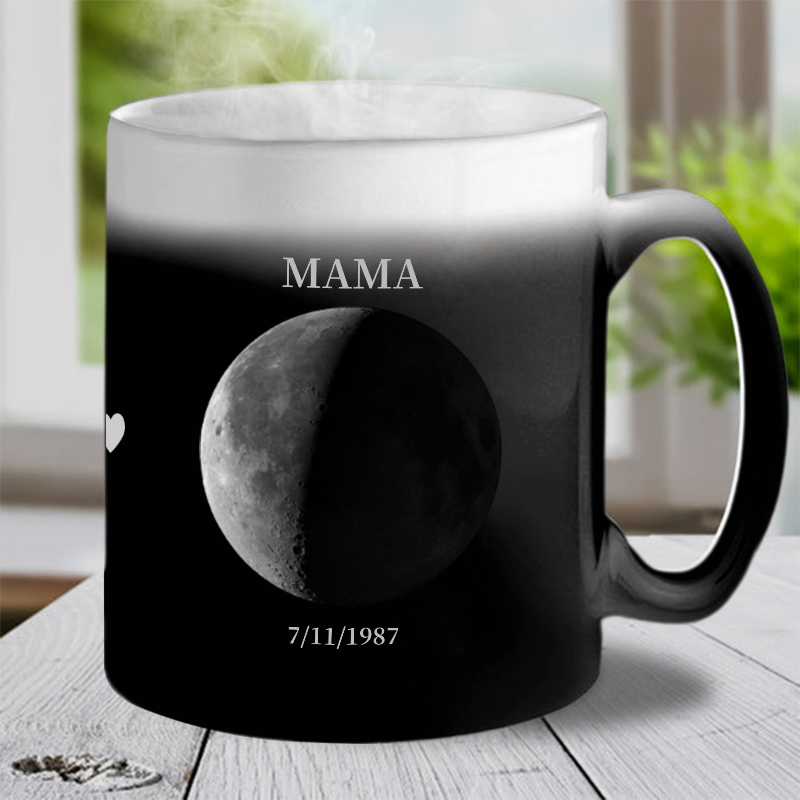 REAL Moon Phase - Color Changing Magic 3D Effect Printed Mug-For Mom,Mother's Day Gift