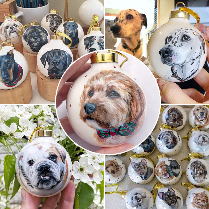 🎄Custom Pet Portrait Ceramic, Hand Painted from Your Photographs, Dog, Cat, Horse, Personalized Gift, Christmas Gift