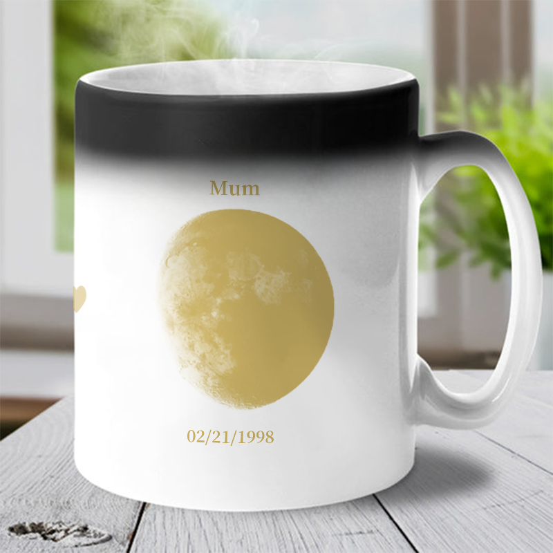 REAL Moon Phase - Color Changing Magic 3D Effect Printed Mug-For Mom,Mother's Day Gift