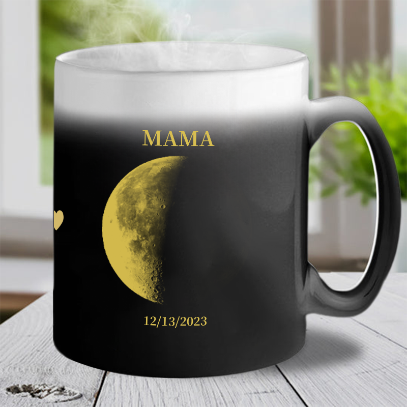 REAL Moon Phase - Color Changing Magic 3D Effect Printed Mug-For Mom,Mother's Day Gift