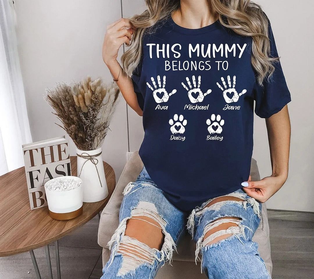 This Mummy Belongs To Custom Shirt, Custom Mama Sweatshirt, Mothers Day Shirt, Personalised Gift For Mom, Mothers Day Gift, Presents For Mum