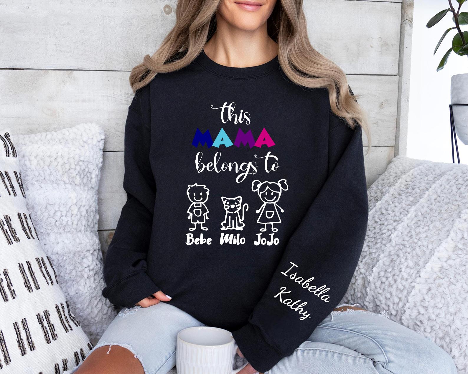 Custom THIS MUM BELONGS TO Shirt With Cartoon & Name Perfect Gift For Mom